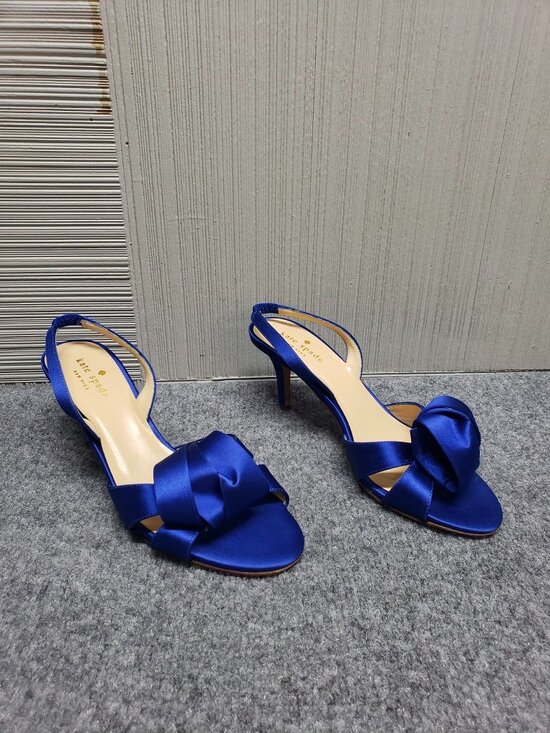 kate spade Shoes - Kate Spade New York Women Heel Shoes Blue Satin Slingback Peep Toe Formal
